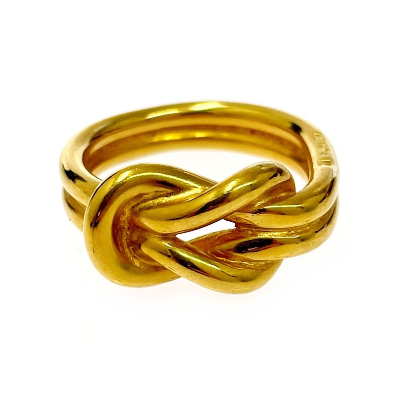 Hermes Head Scarf Ring Gold
