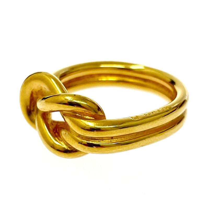 Hermes Head Scarf Ring Gold