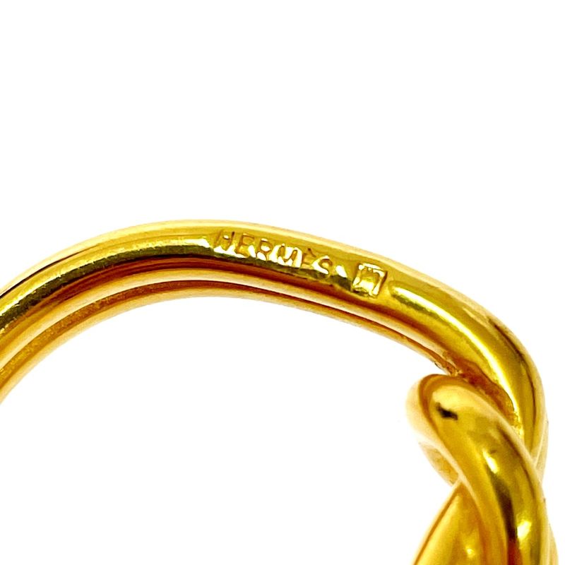 Hermes Head Scarf Ring Gold