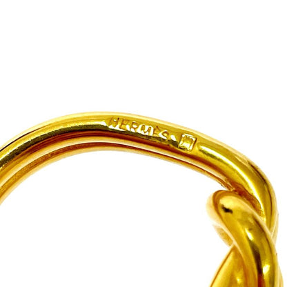 Hermes Head Scarf Ring Gold