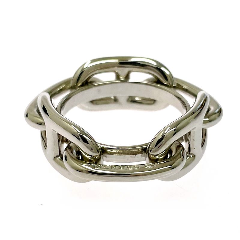 Hermes Metal Chaine D'ancre Scarf Ring Silver