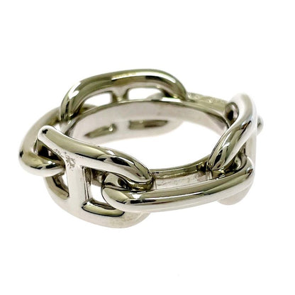 Hermes Metal Chaine D'ancre Scarf Ring Silver