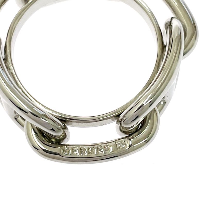 Hermes Metal Chaine D'ancre Scarf Ring Silver
