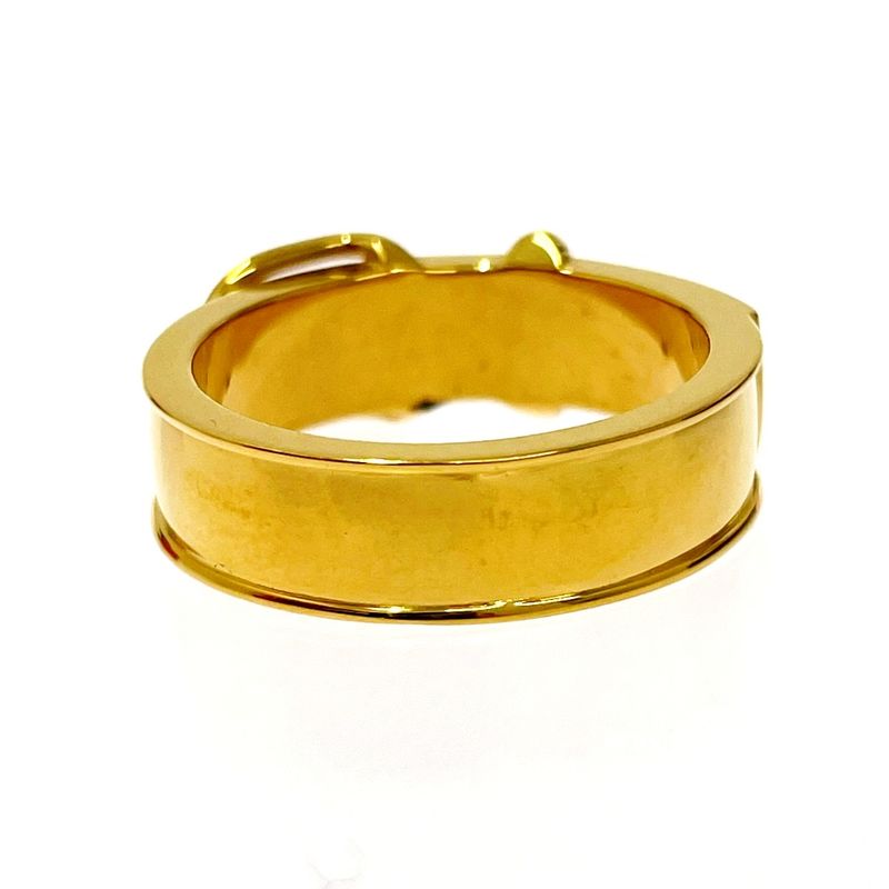 Hermes Ceinture Scarf Ring Gold