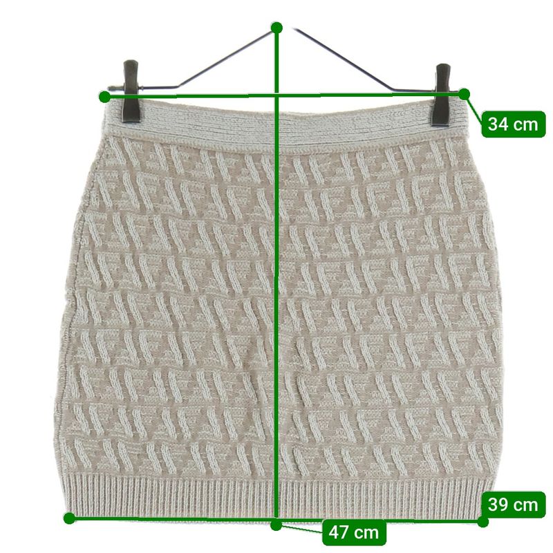 Fendi Skirt White Cashmere Blend FF Logo