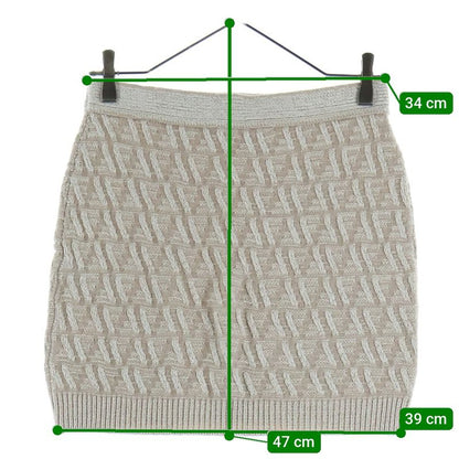 Fendi Skirt White Cashmere Blend FF Logo