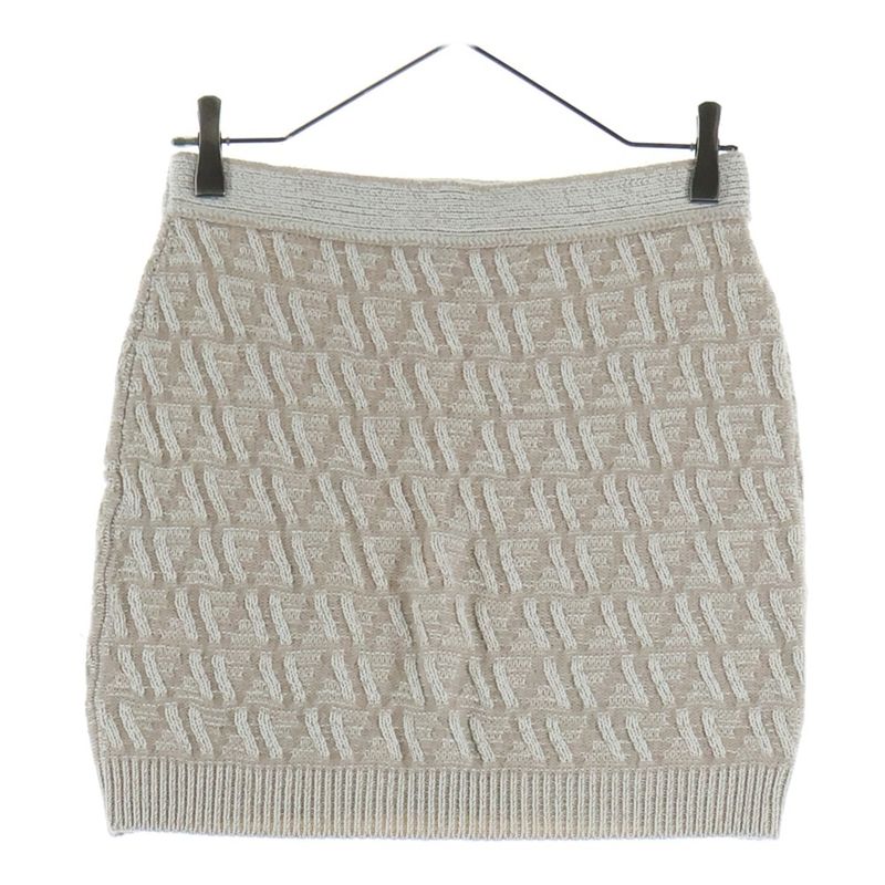 Fendi Skirt White Cashmere Blend FF Logo