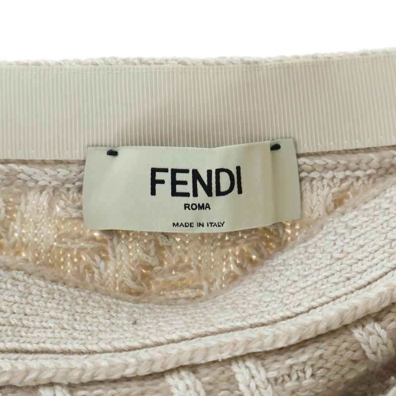 Fendi Skirt White Cashmere Blend FF Logo