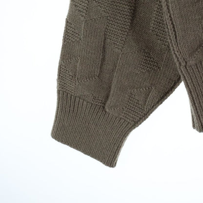 Hermes Motif Corozo Button Knit Cardigan Brown