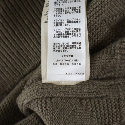 Hermes Motif Corozo Button Knit Cardigan Brown
