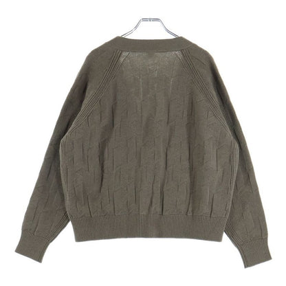 Hermes Motif Corozo Button Knit Cardigan Brown