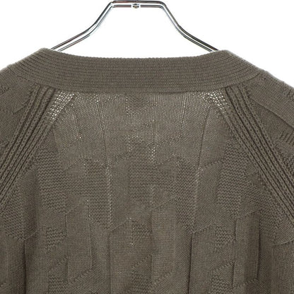 Hermes Motif Corozo Button Knit Cardigan Brown