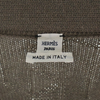 Hermes Motif Corozo Button Knit Cardigan Brown