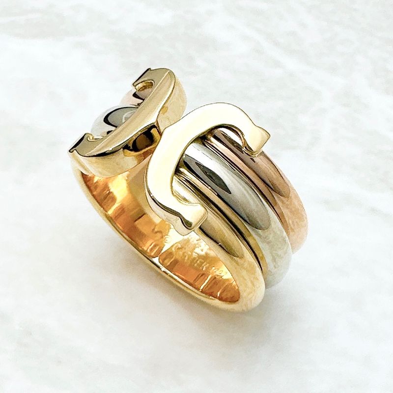 Cartier 2C Three Color Wide Ring 52