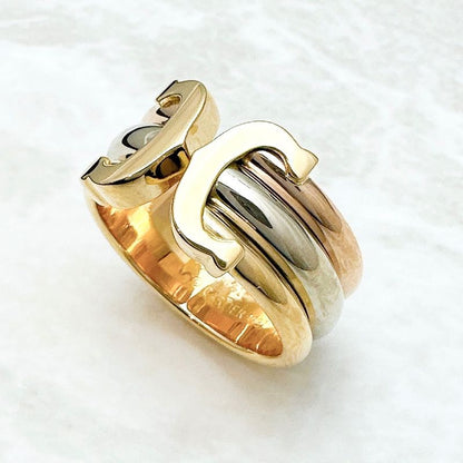 Cartier 2C Three Color Wide Ring 52