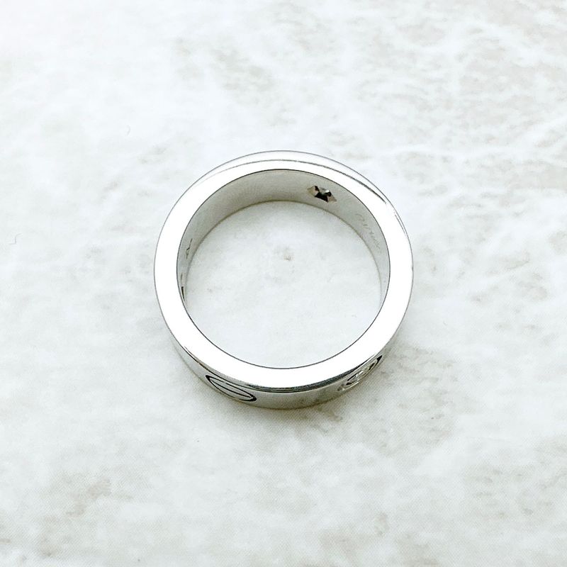 Cartier Love Half Diamond White Gold Ring 48