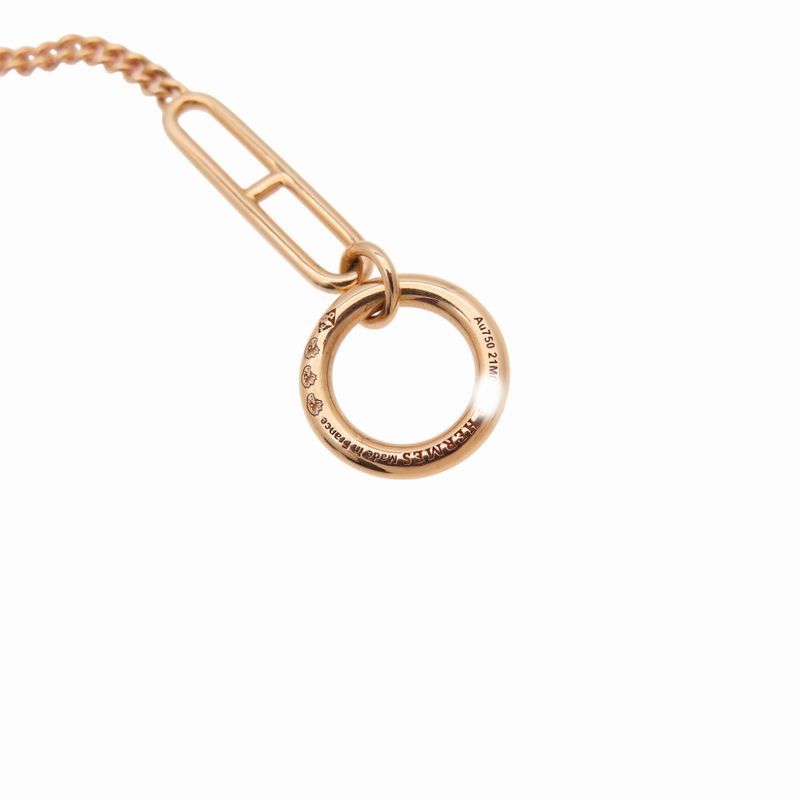 Hermes Echape Long Necklace 750 Pink Gold