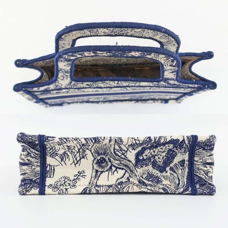Dior Book Tote Mini Toile de Jouy Navy White Canvas Handbag