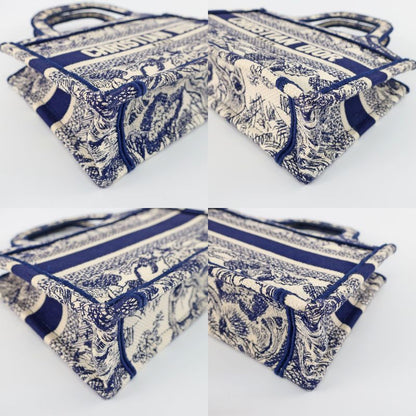Dior Book Tote Mini Toile de Jouy Navy White Canvas Handbag
