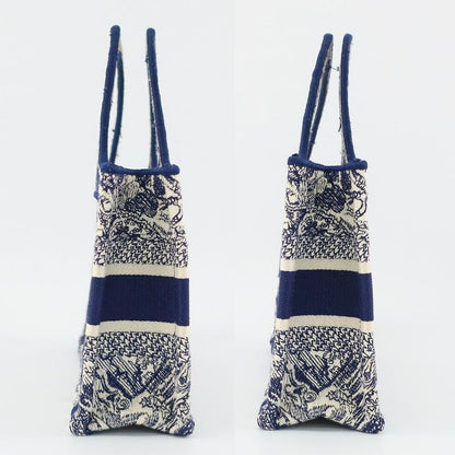 Dior Book Tote Mini Toile de Jouy Navy White Canvas Handbag