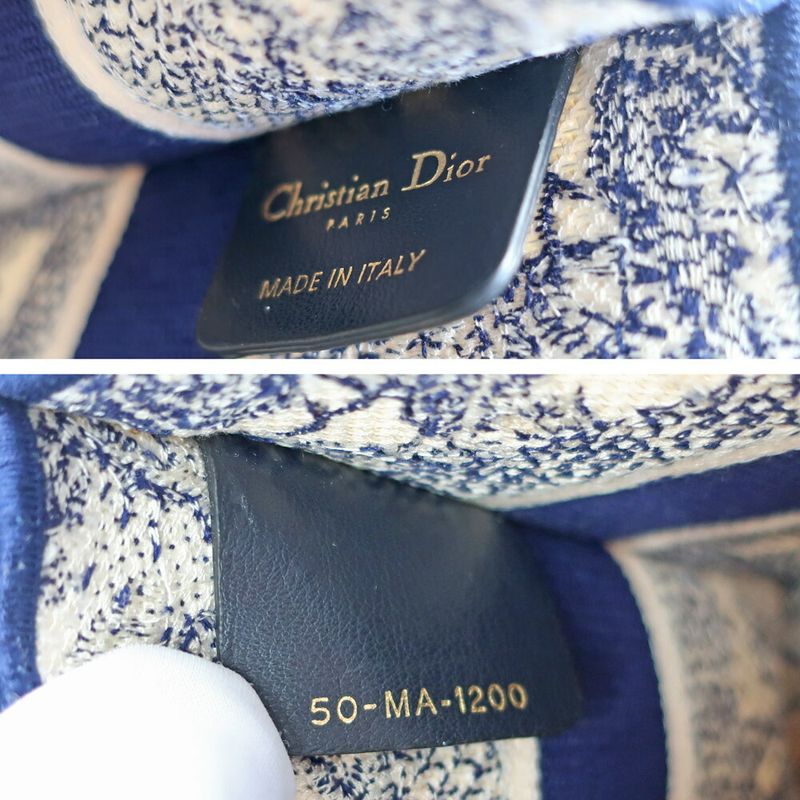Dior Book Tote Mini Toile de Jouy Navy White Canvas Handbag