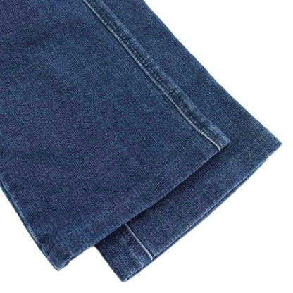 Chanel Quilted Pocket Denim Pants Jeans Skinny Stretch CC Logo 38 Indigo
