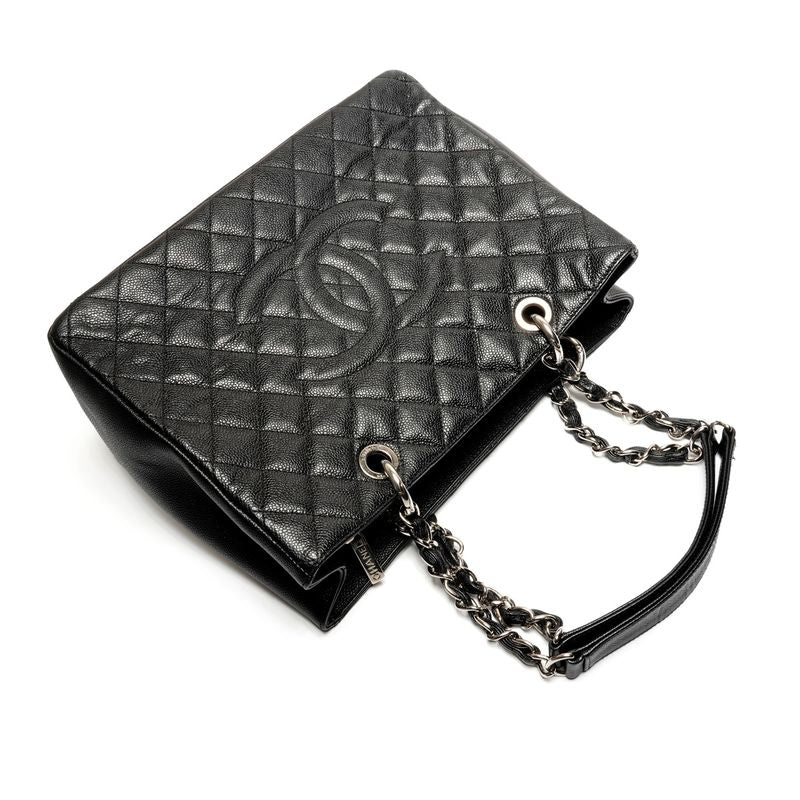Chanel Shoulder Bag Big CC Logo Grand Shopping Tote GST Quilted Caviar