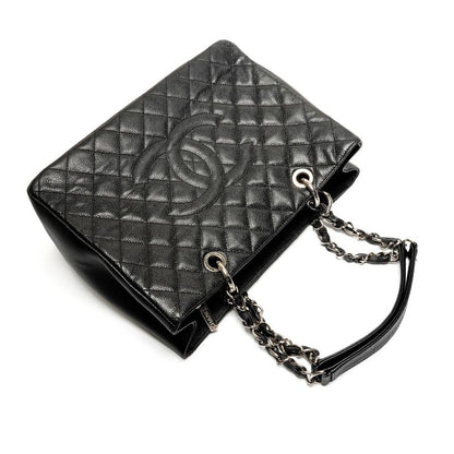 Chanel Shoulder Bag Big CC Logo Grand Shopping Tote GST Quilted Caviar