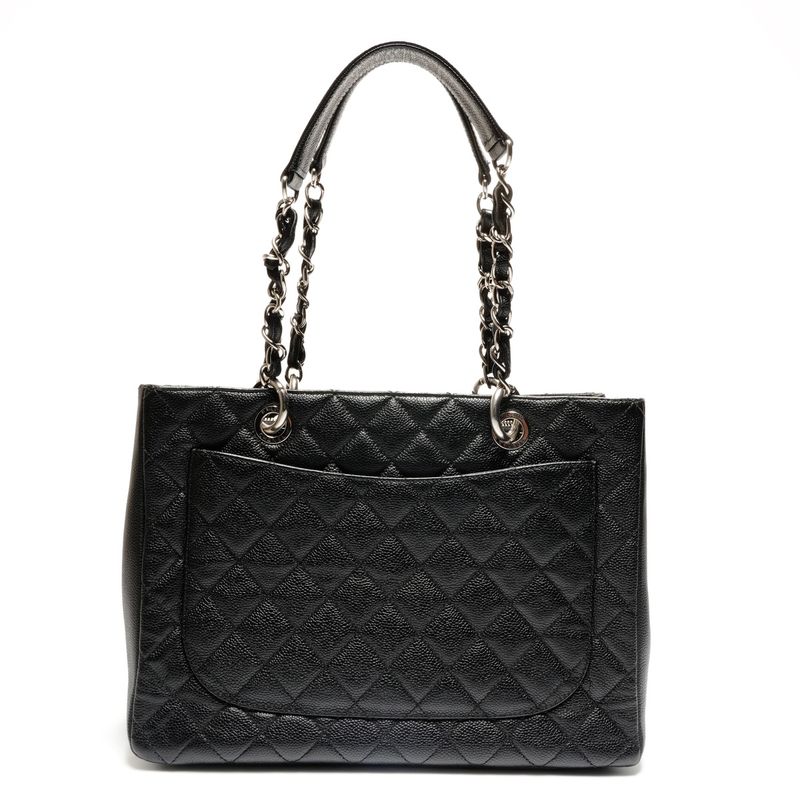 Chanel Shoulder Bag Big CC Logo Grand Shopping Tote GST Quilted Caviar