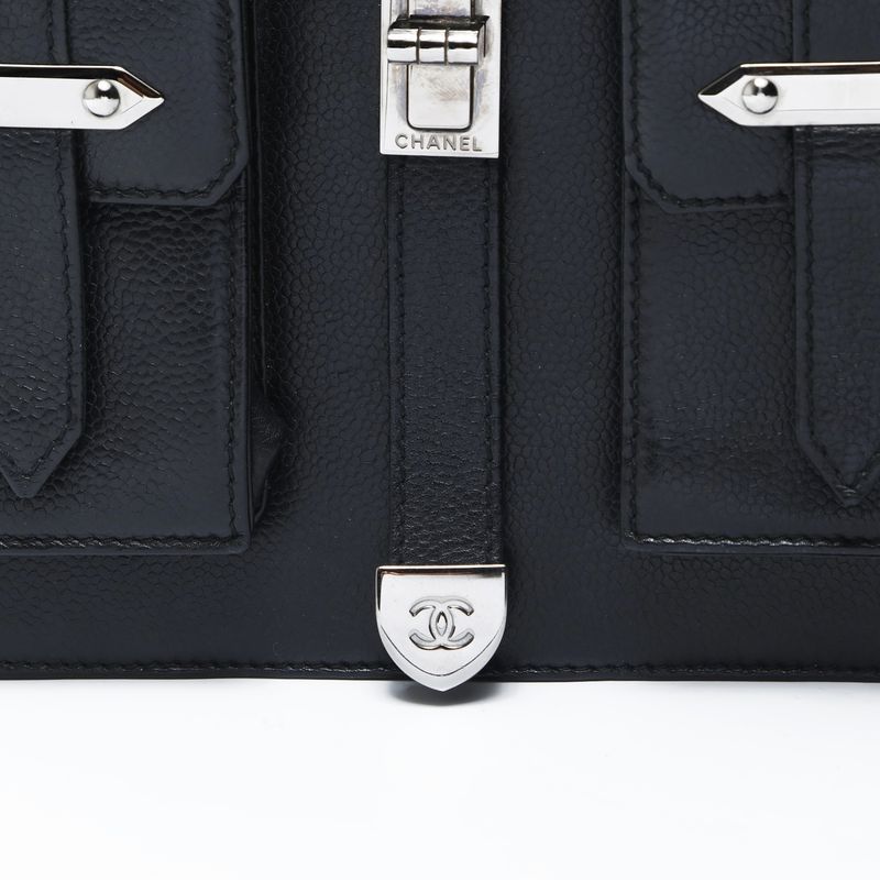 Chanel Shoulder Bag Leather 2.55 Caviar