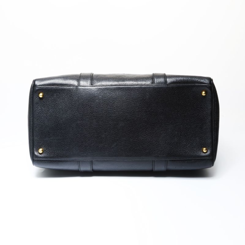 Chanel Boston Bag Caviar Leather CC Logo 2-Way