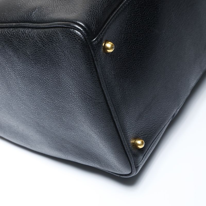 Chanel Boston Bag Caviar Leather CC Logo 2-Way