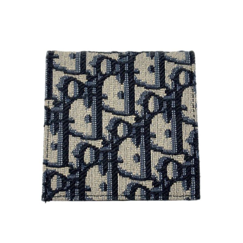 Dior Boxshape Coin Purse White Jacquard Navy Beige Black