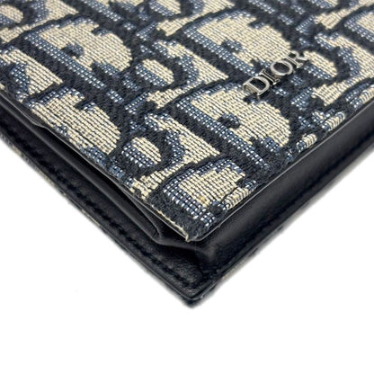 Dior Boxshape Coin Purse White Jacquard Navy Beige Black