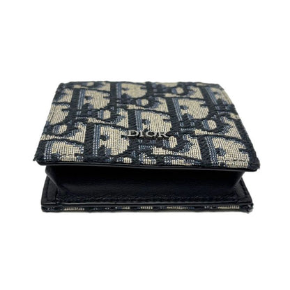 Dior Boxshape Coin Purse White Jacquard Navy Beige Black