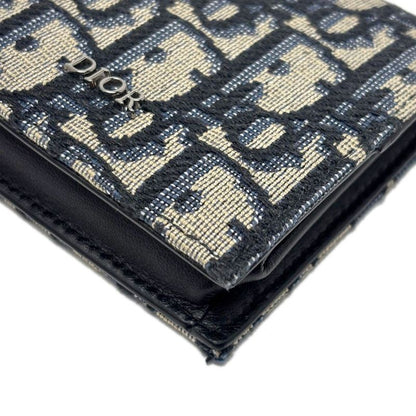 Dior Boxshape Coin Purse White Jacquard Navy Beige Black