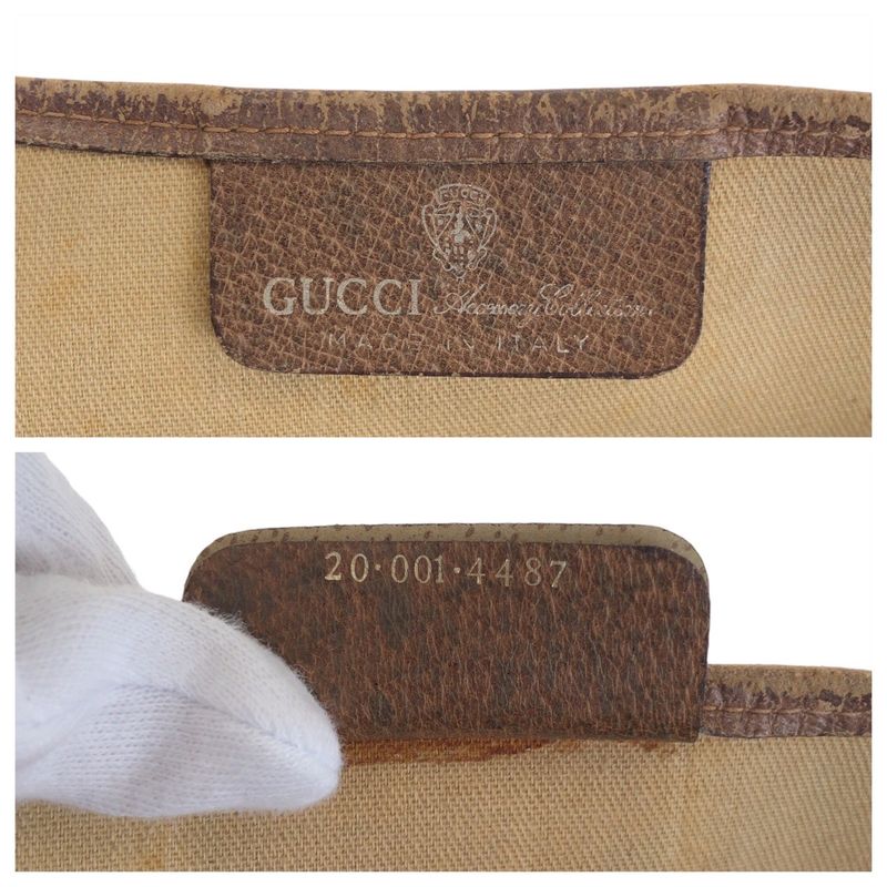 Gucci Vintage Sherry Line GG Supreme Canvas 20 001 Tote Shoulder Bag