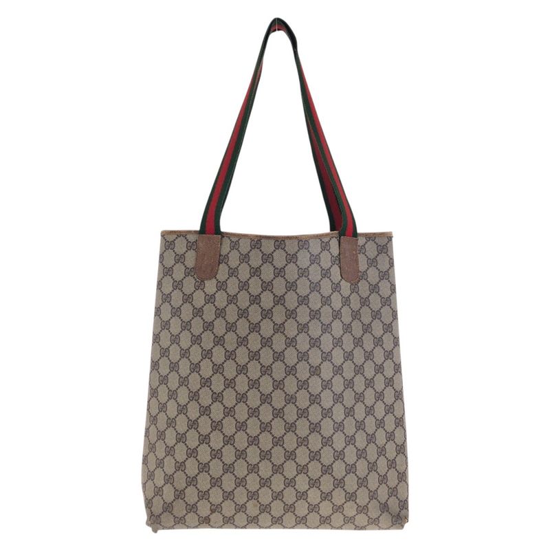 Gucci Vintage Sherry Line GG Supreme Canvas 20 001 Tote Shoulder Bag