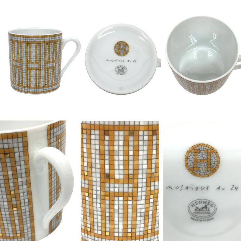 Hermes Cup & Saucer C S Mosaic Van Quatre Mosaic 24 Pottery Tableware