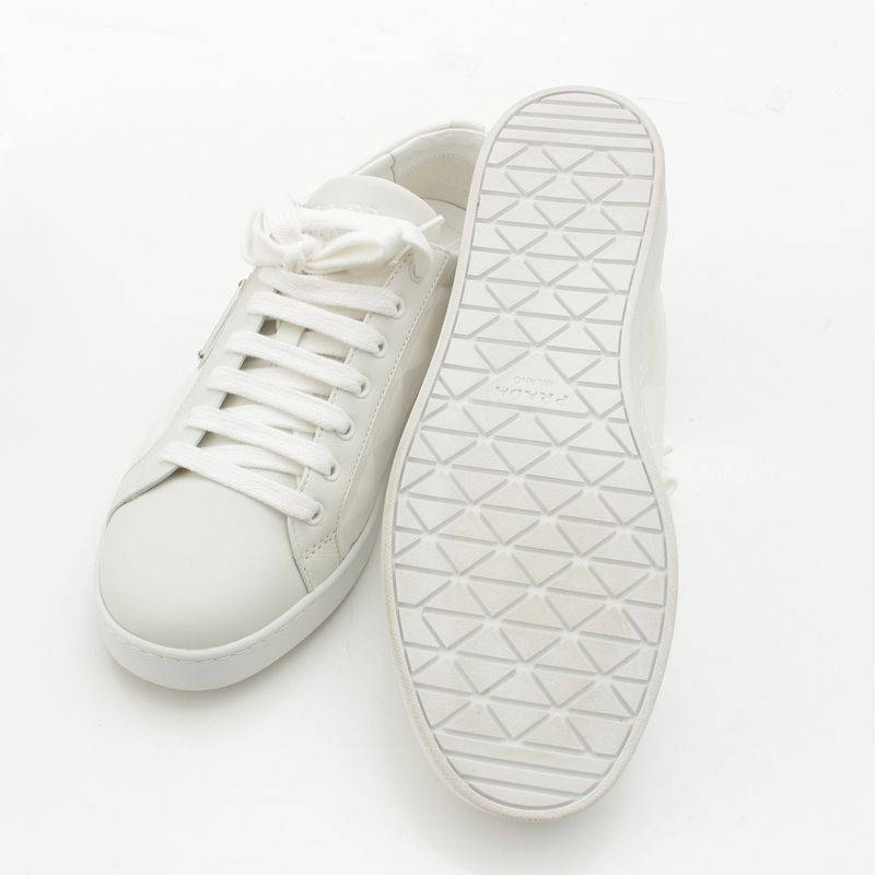 Prada Re-Nylon Triangle Logo Sneakers Shoes White 7.5