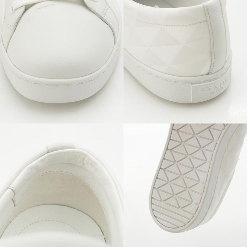 Prada Re-Nylon Triangle Logo Sneakers Shoes White 7.5