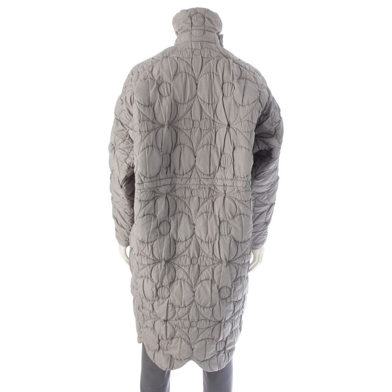 Louis Vuitton Monogram Flower Quilted Long Coat Gray XS