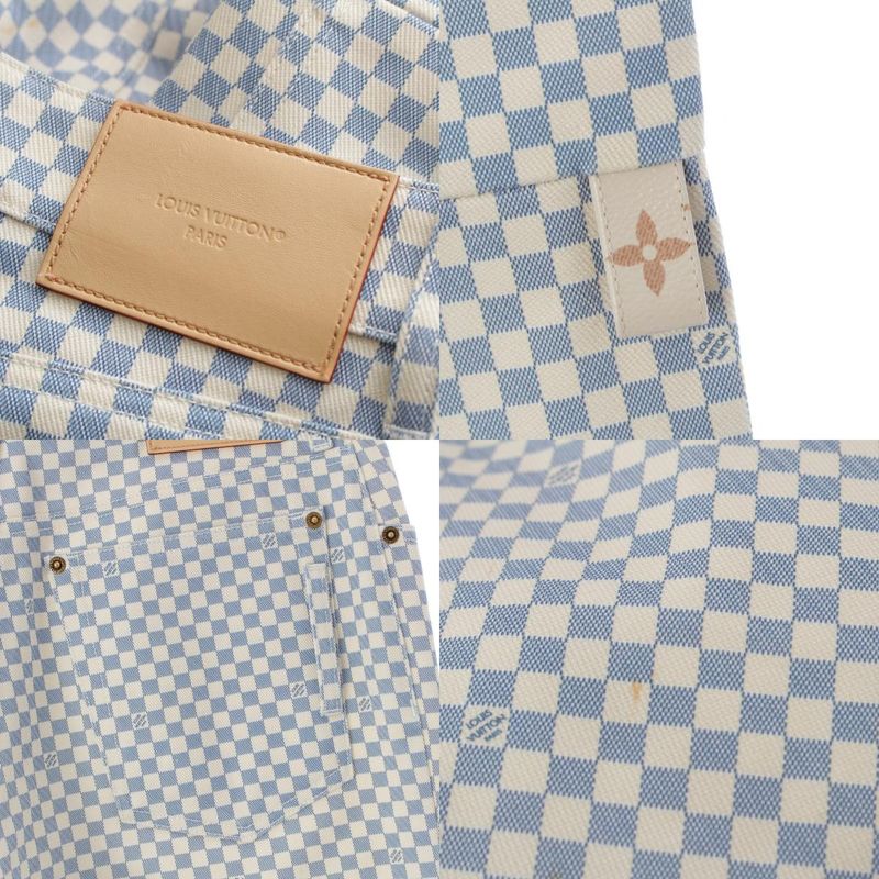 Louis Vuitton Cotton Damier Denim Pants Jeans Lgm