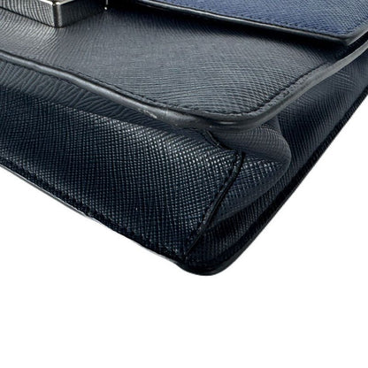 Prada Shoulder Bag Leather Navy