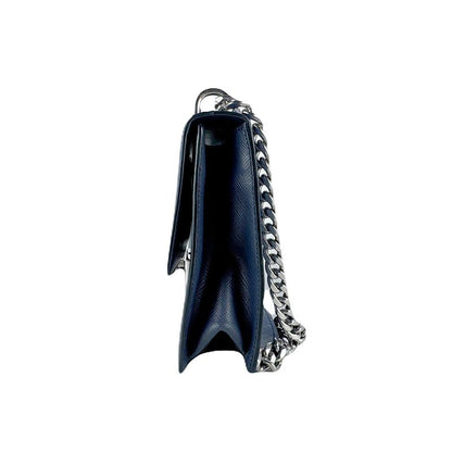 Prada Shoulder Bag Leather Navy