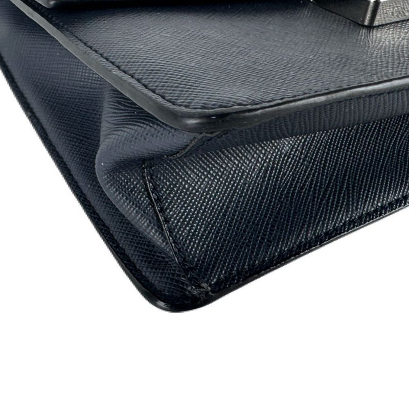 Prada Shoulder Bag Leather Navy