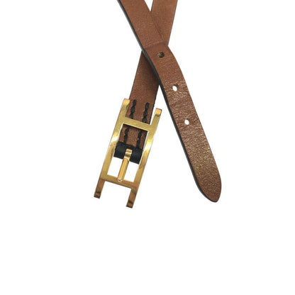 Hermes Behapi Double Tour Leather Bracelet Brown