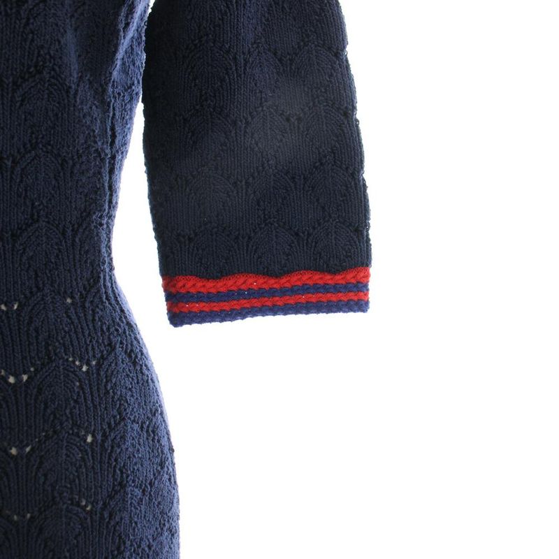 Gucci les Polo Dress Short Sleeve Knee Length S Navy Blue