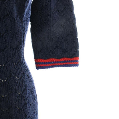 Gucci les Polo Dress Short Sleeve Knee Length S Navy Blue