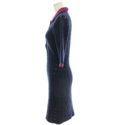 Gucci les Polo Dress Short Sleeve Knee Length S Navy Blue